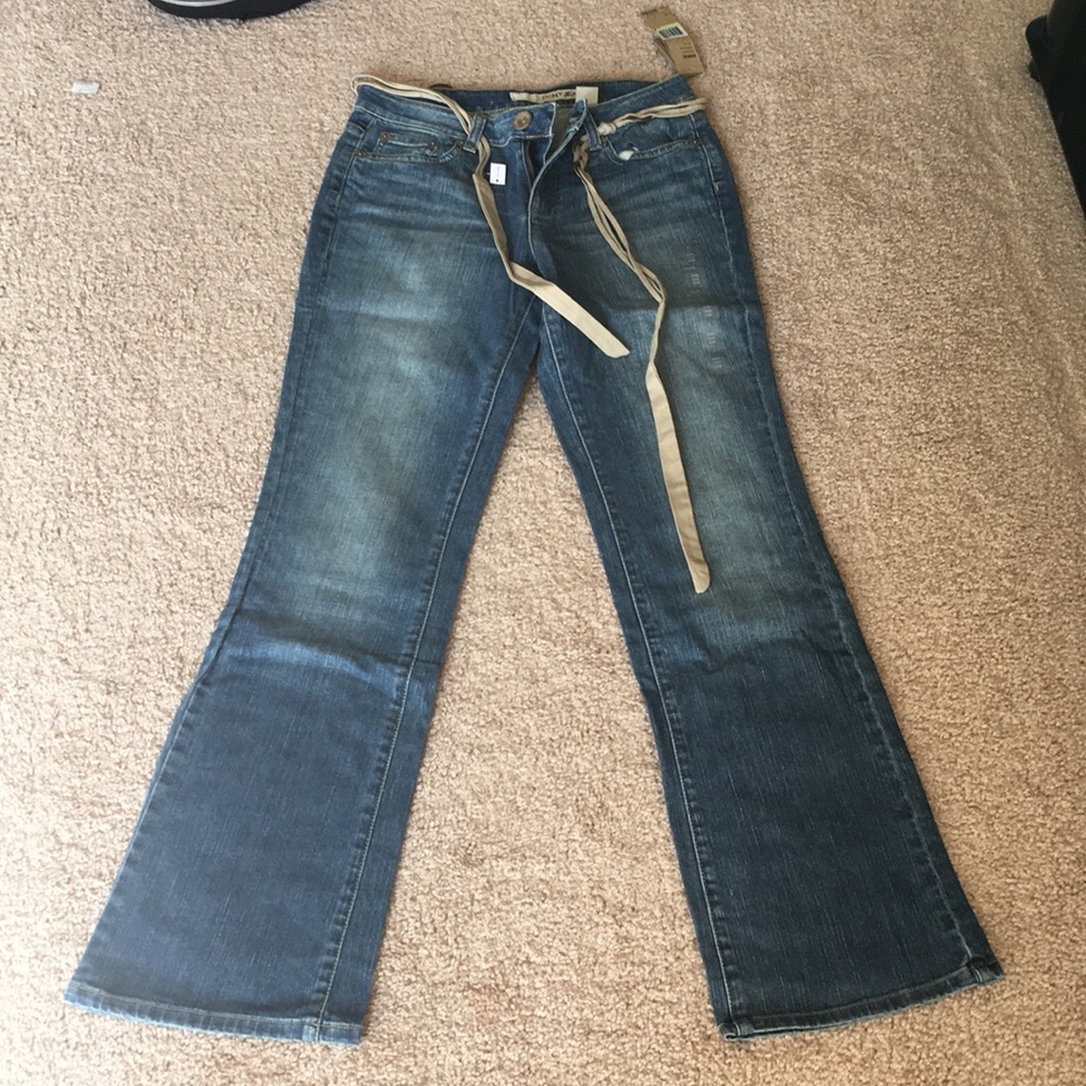 DKNY stretch flared jeans with tie belt
